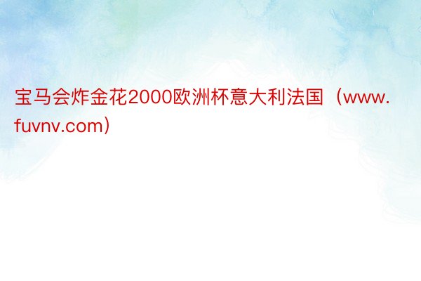 宝马会炸金花2000欧洲杯意大利法国（www.fuvnv.com）