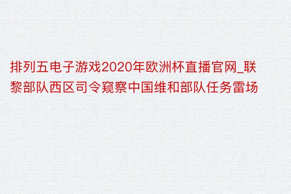 排列五电子游戏2020年欧洲杯直播官网_联黎部队西区司令窥察中国维和部队任务雷场